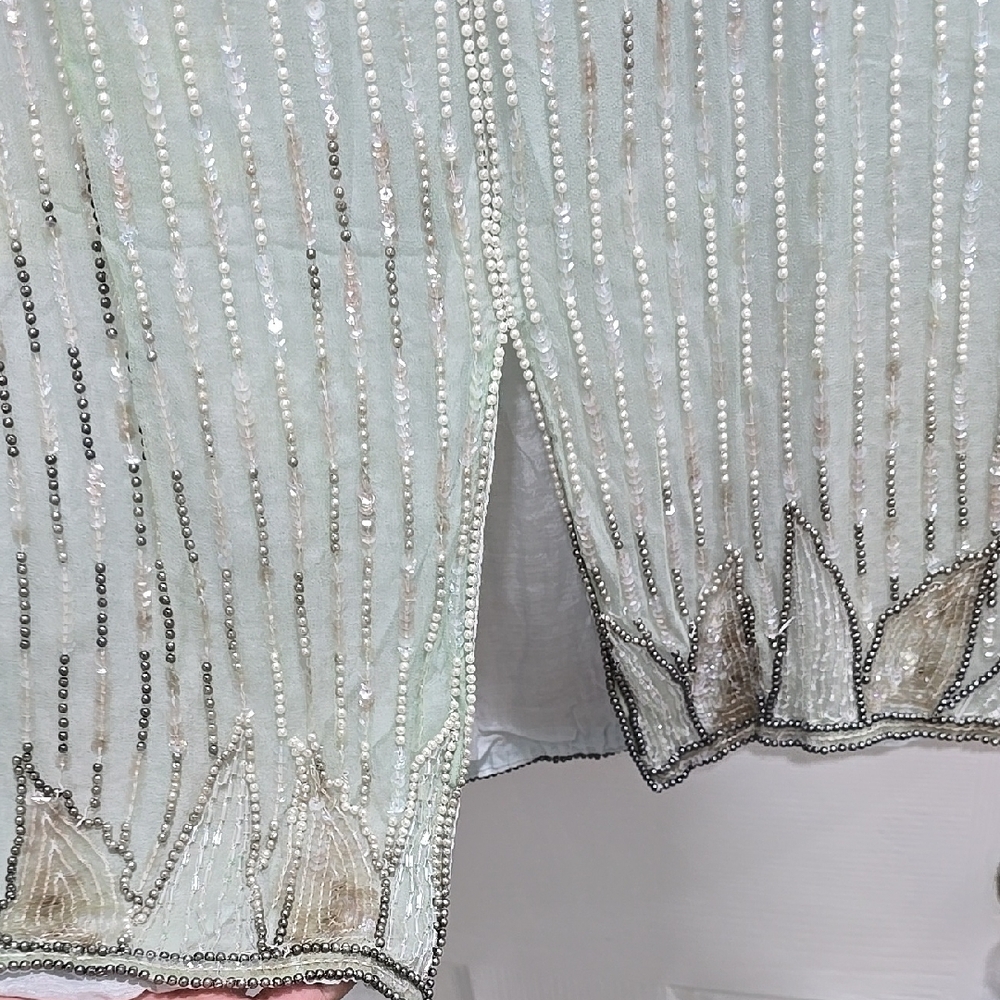 Mark and John Vintage Beaded 2pc Set in Light Green Size L - Picture 11 of 14